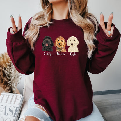 Name Golden doodle sweatshirt, doodle gifts, doodle lover shirt, niece birthday gift, mothers day gift, 4th of july gift, cottagecore
