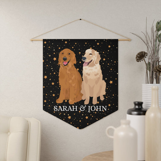 Golden retriever home decor, golden pennant flag, mothers day gift, dog housewarming gift, pet loss gift, pet memorial gift, golden gifts