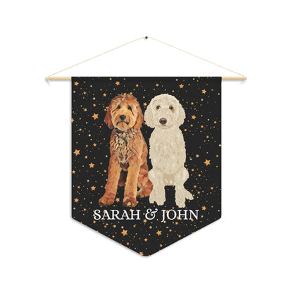 Goldendoodle pennant flag, doodle home decor, mothers day gift, doodle gifts, daughter birthday gift, housewarming gift, golden doodle flag