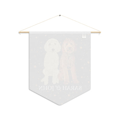 Goldendoodle pennant flag, doodle home decor, mothers day gift, doodle gifts, daughter birthday gift, housewarming gift, golden doodle flag