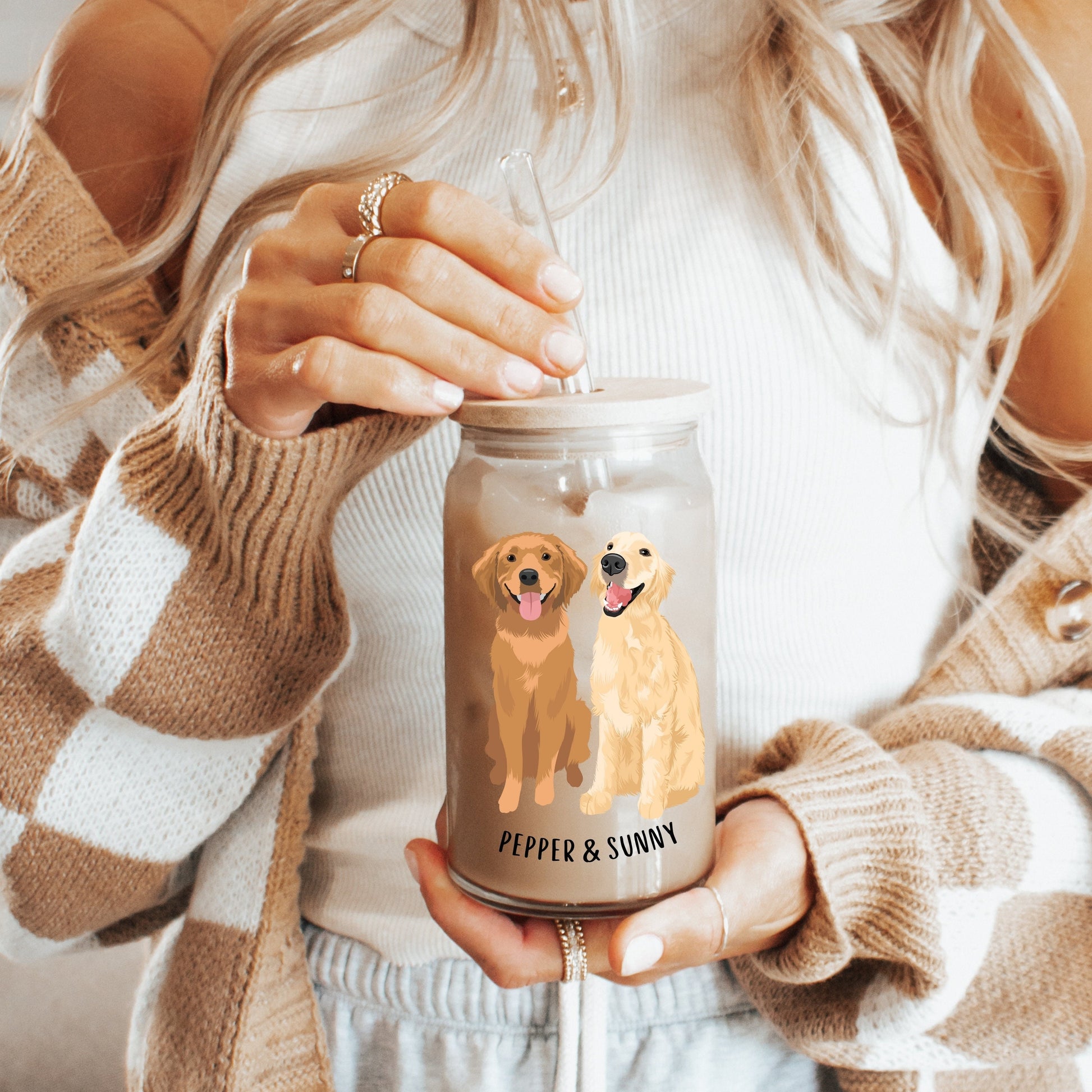 Golden Retriever Cup, dog iced coffee glass, dog mom gifts, retriever gifts, Golden tumbler, retriever mug, veterinarian mug, bday gift