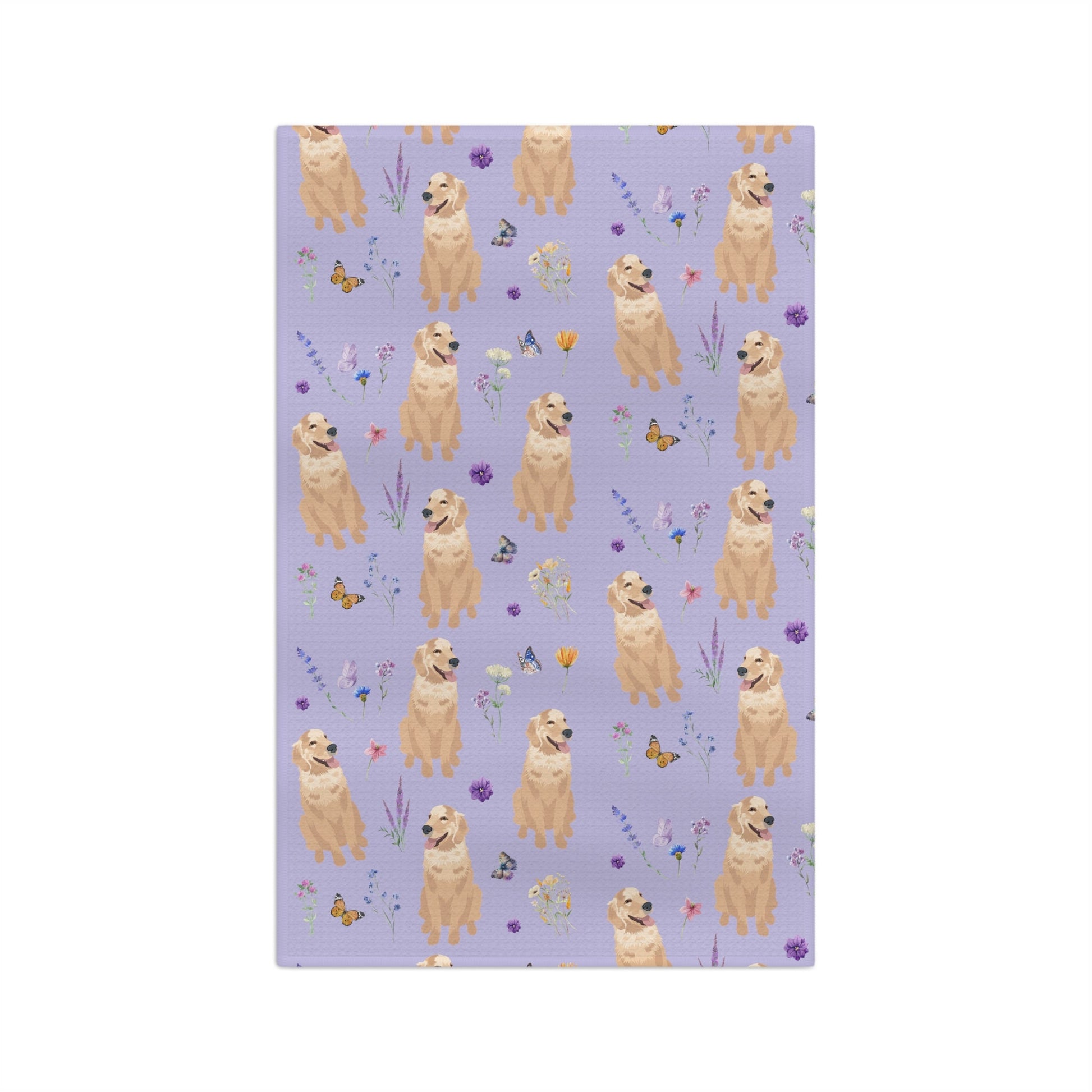 Cottagecore Golden retriever tea towel, waffle kitchen towel, dog flour sack, housewarming gift, sister birthday gift, pet memorial gift