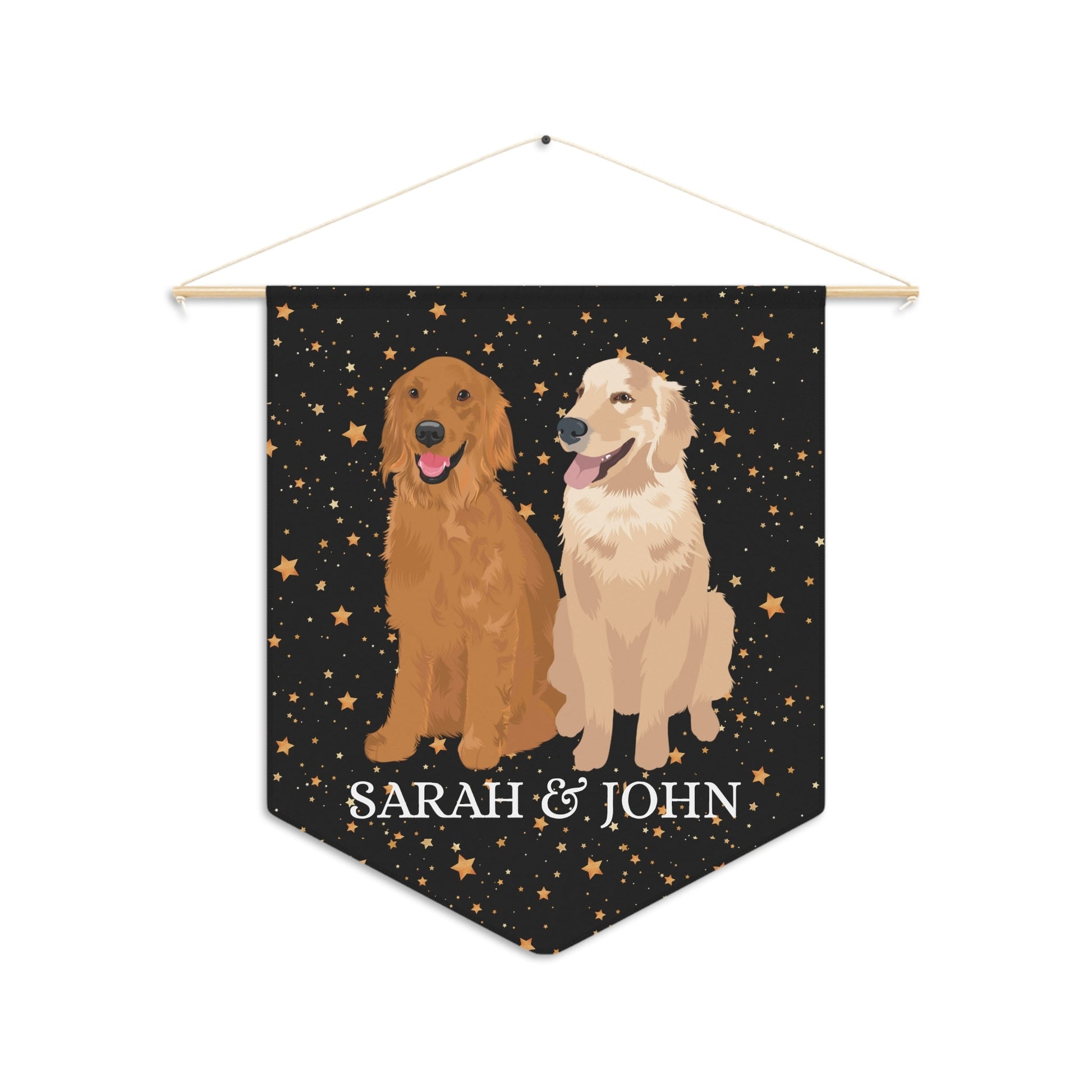 Golden retriever home decor, golden pennant flag, mothers day gift, dog housewarming gift, pet loss gift, pet memorial gift, golden gifts