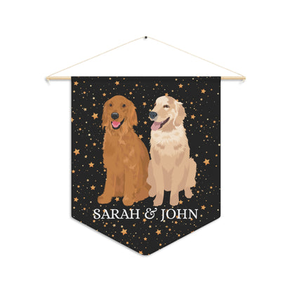Golden retriever home decor, golden pennant flag, mothers day gift, dog housewarming gift, pet loss gift, pet memorial gift, golden gifts