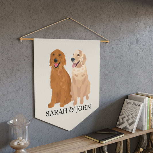 Golden retriever home decor, golden pennant flag, mothers day gift, dog housewarming gift, pet loss gift, pet memorial gift, golden gifts