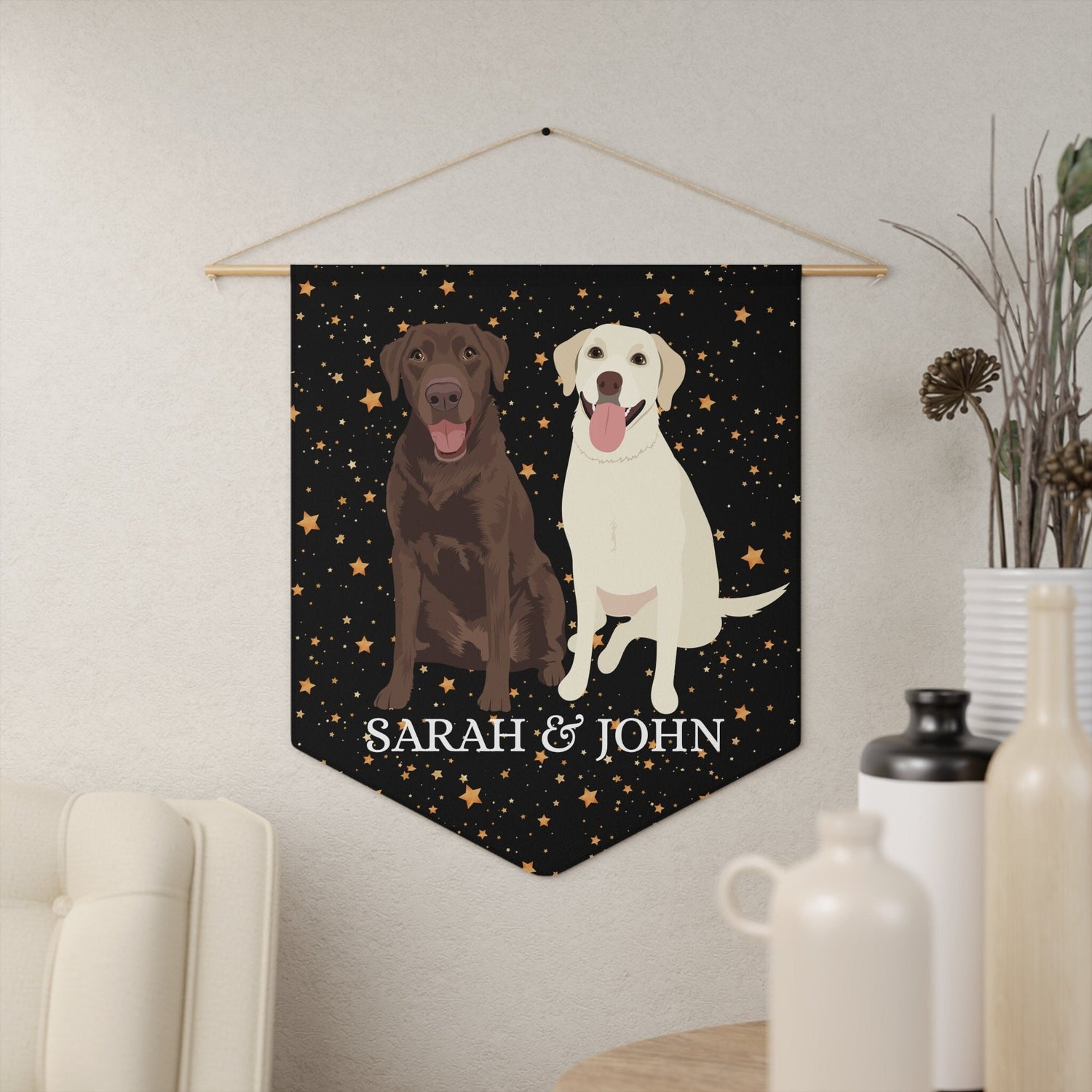 Labrador retriever pennant flag, labrador home decor, retriever gifts, mothers day gift, dog housewarming gift, daughter birthday gift