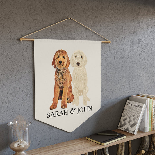 Goldendoodle pennant flag, doodle home decor, mothers day gift, doodle gifts, daughter birthday gift, housewarming gift, golden doodle flag