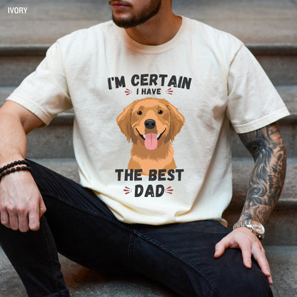 Golden retriever dad shirt, best dog dad t-shirt, comfort colors, oversized shirt, retriever gifts, husband birthday gift, anniversary gift