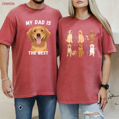 Best Golden retriever dad shirt, best dog dad t-shirt, comfort colors, retriever gifts, boyfriend birthday gift, husband anniversary gift