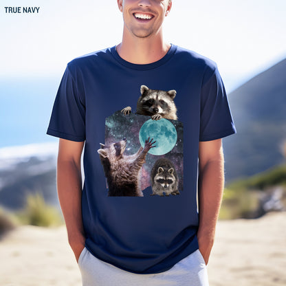 Three Raccoons vintage graphic t-shirt, retro Raccoon moon shirt, funny raccon tee, funny boyfriend gift, racoon gifts, sister birthday gift