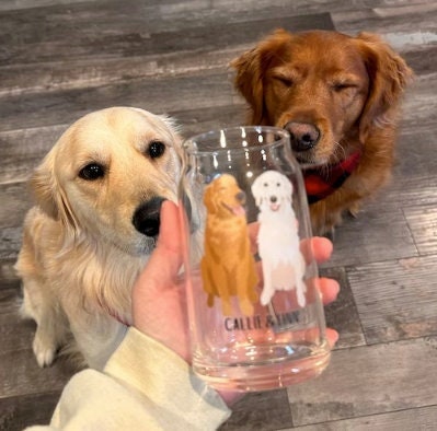 Golden retriever coffee glass