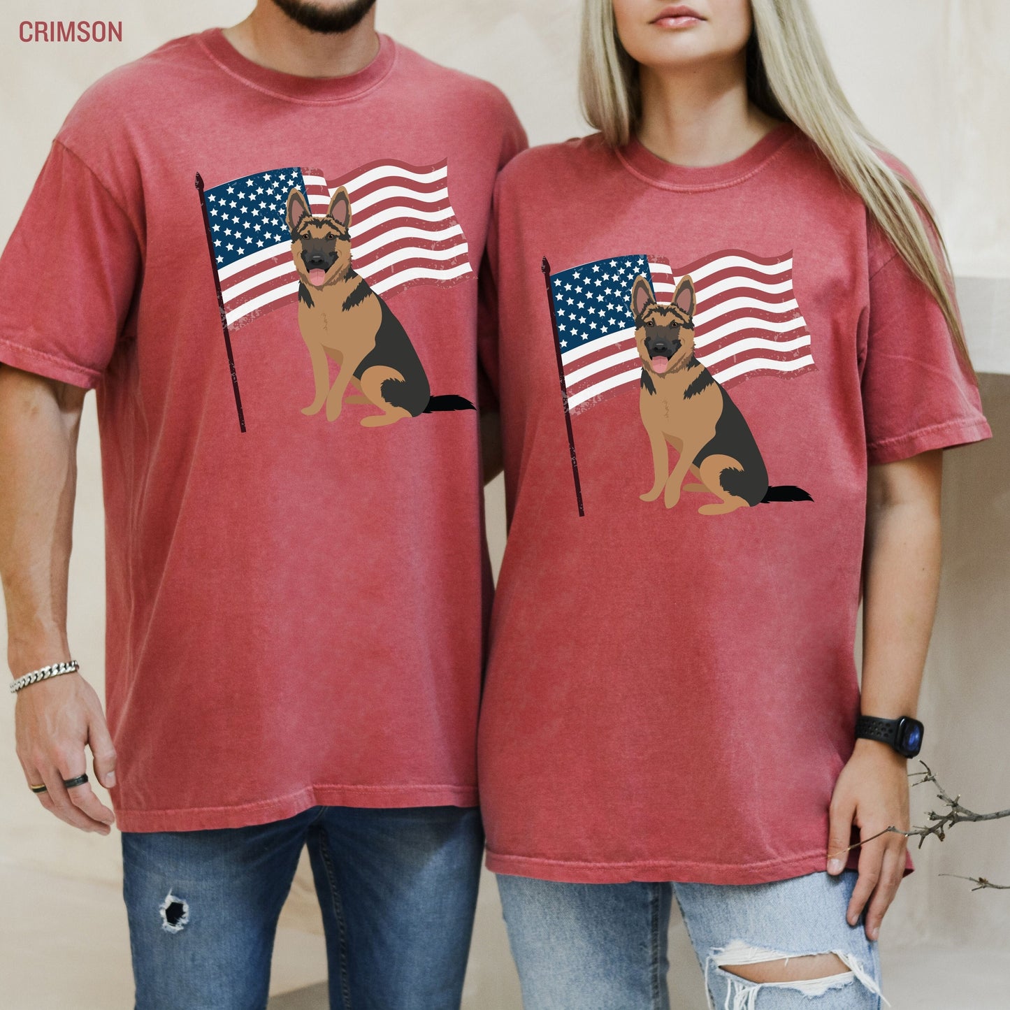 Flag American German Shepherd t-shirt