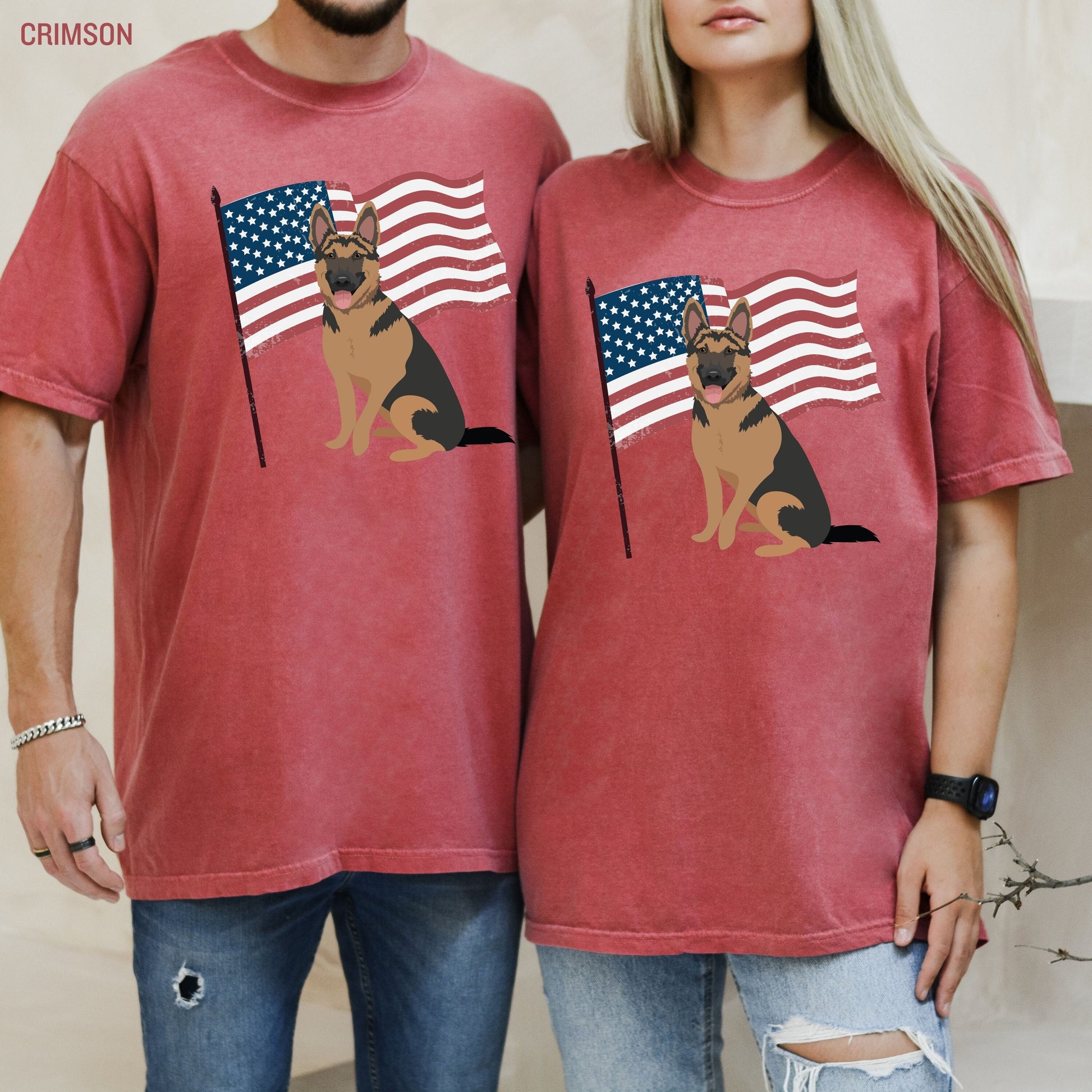 Flag American German Shepherd t-shirt