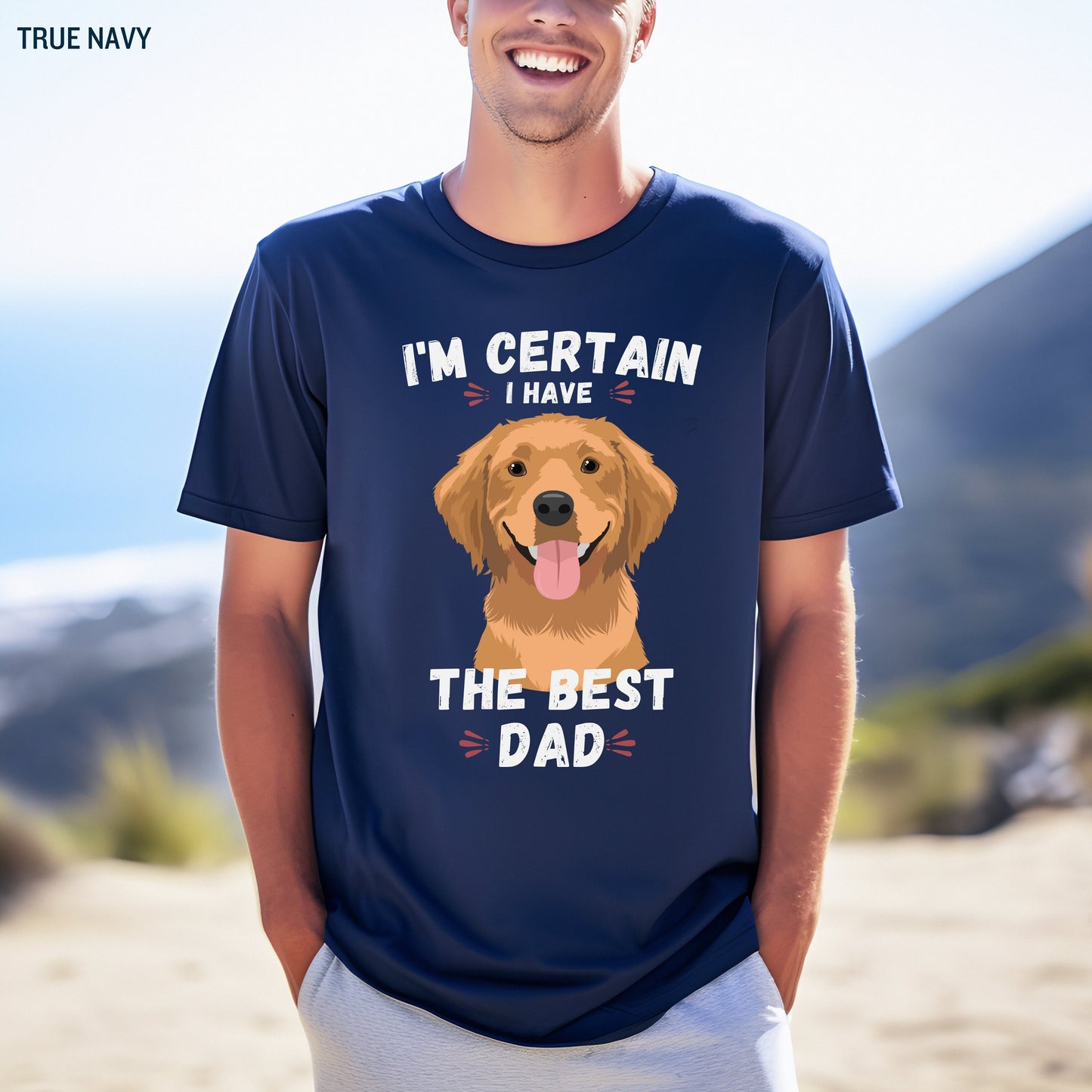 Golden retriever dad shirt, best dog dad t-shirt, comfort colors, oversized shirt, retriever gifts, husband birthday gift, anniversary gift