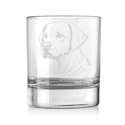 Laser engraved Labrador glass, personalized whiskey glass, labrador dad gift, lab mom gift, retriever gifts, wedding gift, anniversary gift
