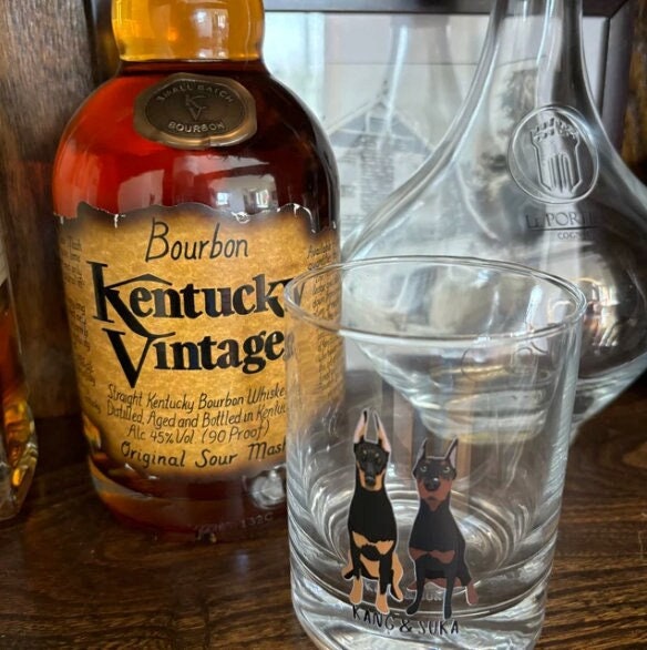 Doberman whiskey glass bourbon