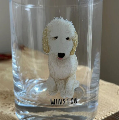 Personalized Goldendoodle dad gift, whiskey glass, dog dad gifts, doodle mom gifts, wedding gift, anniversary gift, pet loss gift