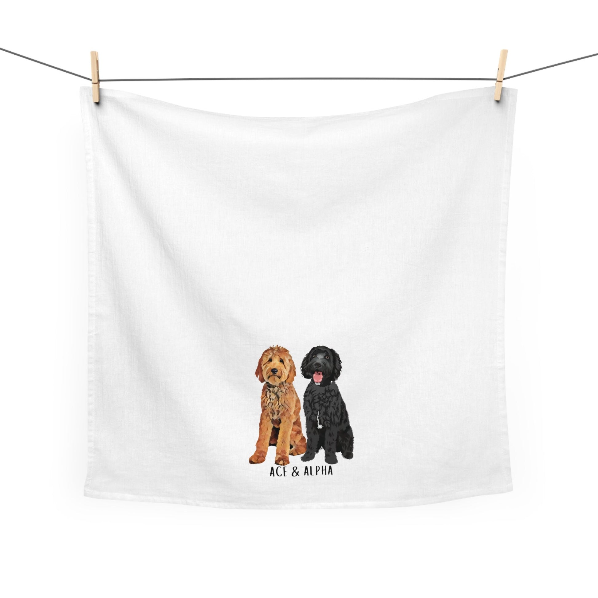 Personalized Goldendoodle flour sack kitchen tea towel, doodle tea towel, goldendoodle gifts, doodle hand towel, dish towel, housewarming