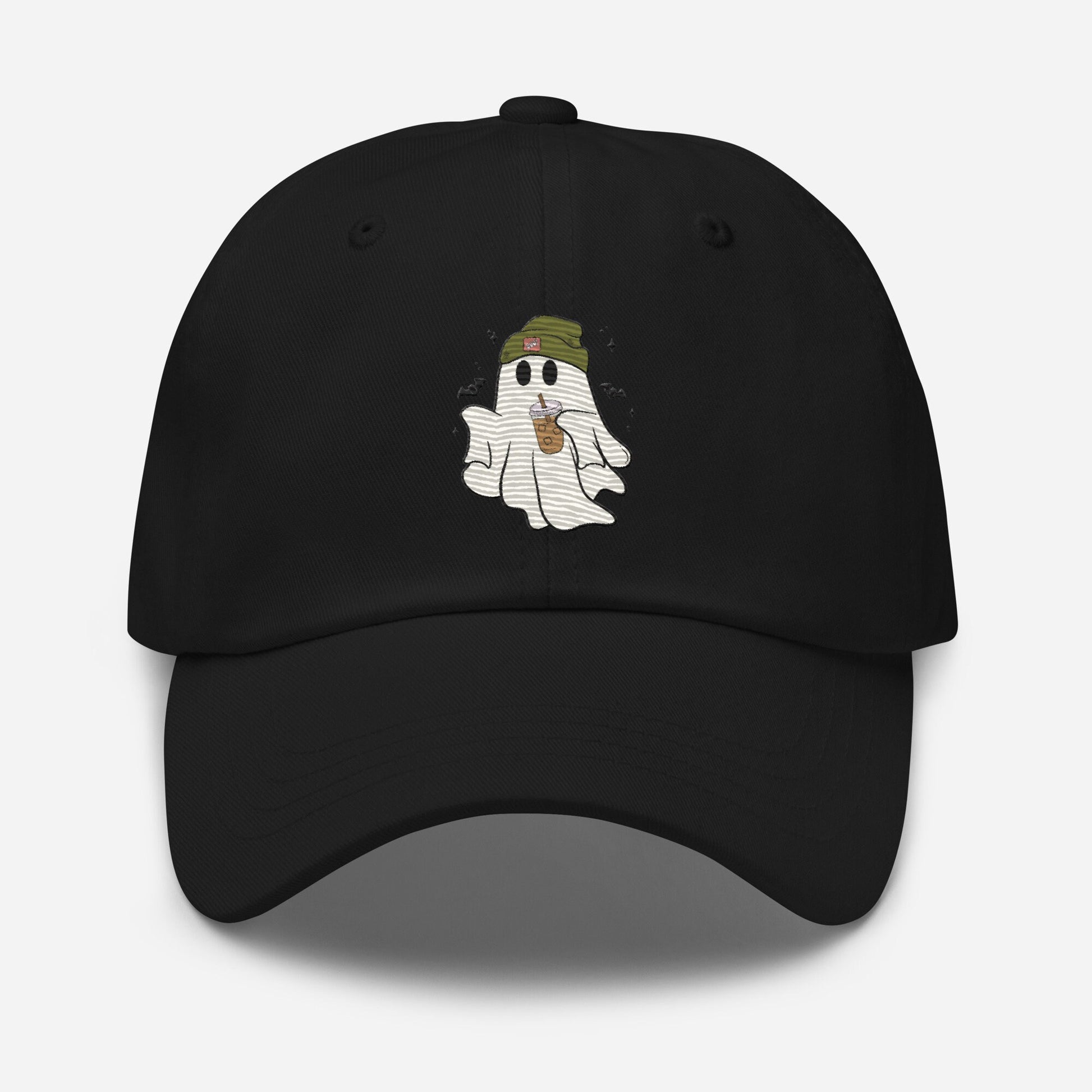 Embroidered beanie coffee ghost hat