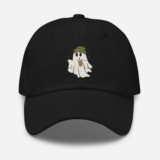 Embroidered beanie coffee ghost hat