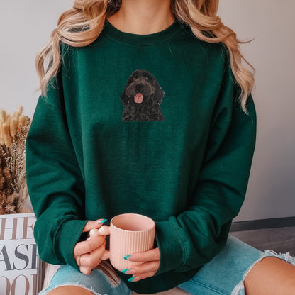 Embroidered black doodle sweatshirt, goldendoodle gifts, doodle lover gift, doodle mom, doodle dad, labradoodle, bernedoodle, dog mom shirt