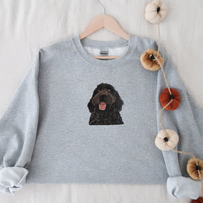 Embroidered black doodle sweatshirt, goldendoodle gifts, doodle lover gift, doodle mom, doodle dad, labradoodle, bernedoodle, dog mom shirt