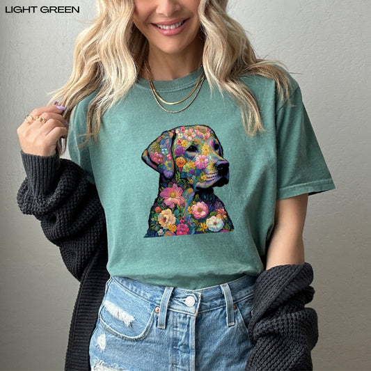 Claude Monet Labrador Retriever t-shirt, comfort colors shirt, art nouveau tee, lab mom shirt, wildflower, cottag ecore, wife birthday gift