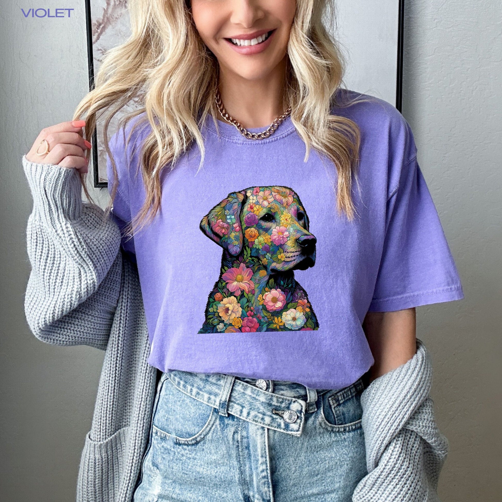 Claude Monet Labrador Retriever t-shirt, comfort colors shirt, art nouveau tee, lab mom shirt, wildflower, cottag ecore, wife birthday gift