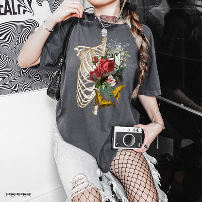 Skeleton rib vintage graphic t-shirt