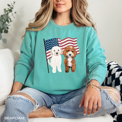 American Golden doodle sweatshirt, comfort colors, doodle gift, usa president election sweater, wife birthday gift, vote, Halloween sweater