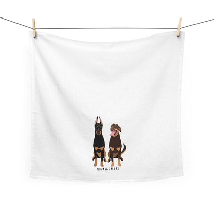 Personalized Doberman flour sack kitchen tea towel, dobbie tea towel, doberman gifts, doberman hand towel, dish towel, 100% cotton