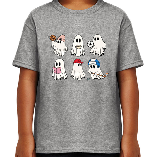 Back to school ghost shirt youth, basketball shirt, hockey shirt, football shirt, first grade school shirt, kid Halloween gift, september