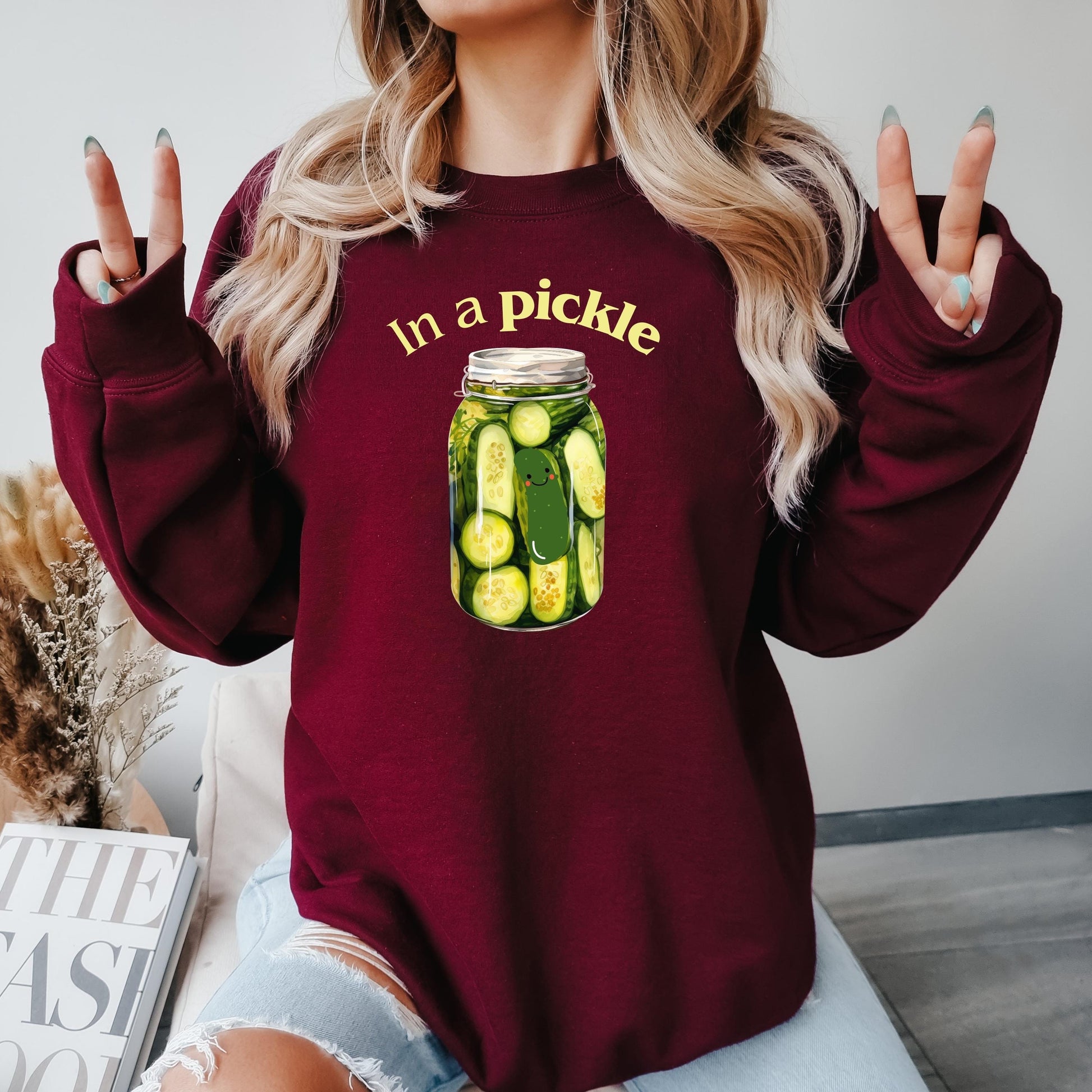 In a Pickle sweatshirt, funny vintage canned pickle shirt, canning season sweater, pickle lovers, pickle jar crewneck, wife birthday gift