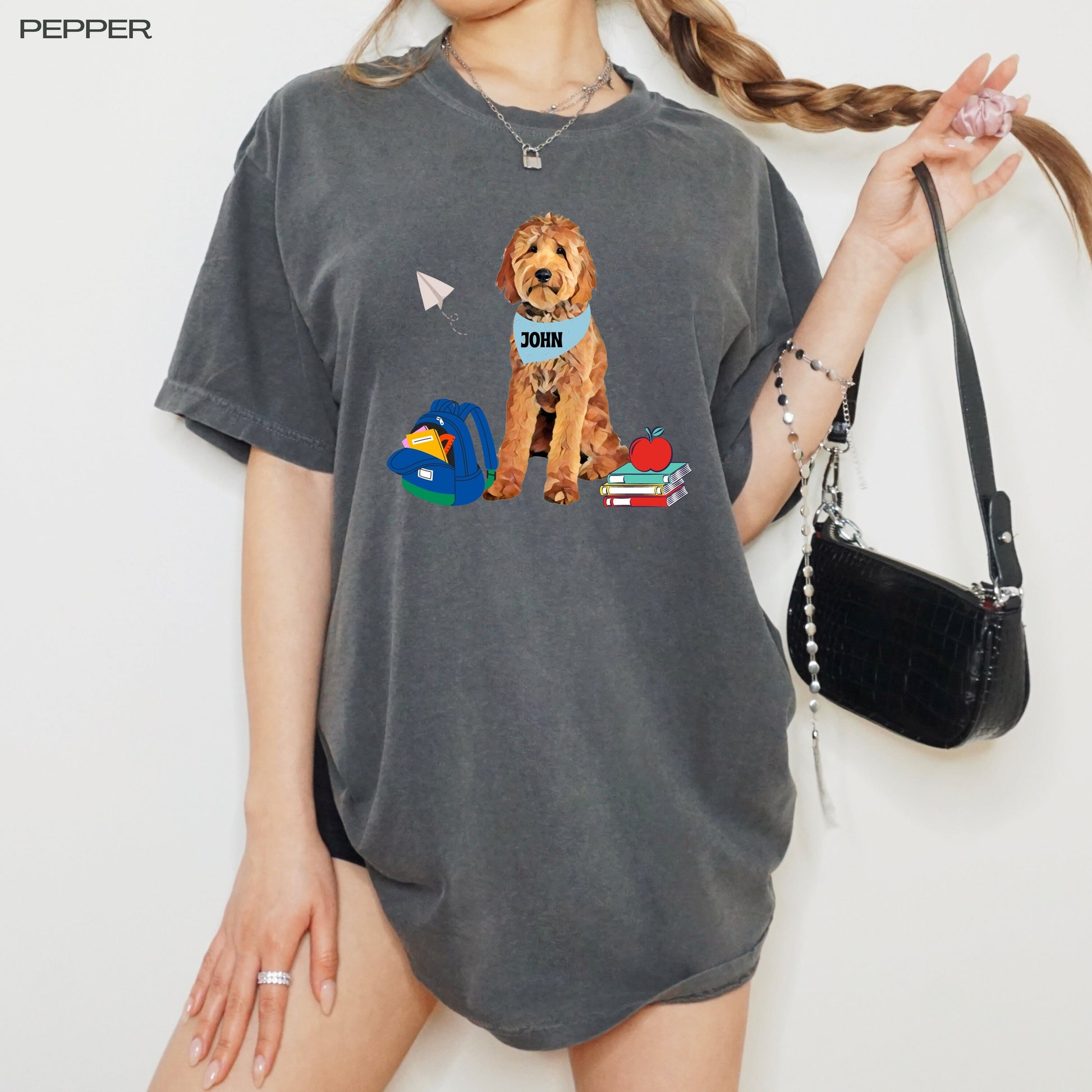 Back to School Goldendoodle shirt, doodle gifts, teacher gift, niece birthday gift, red doodle tee, doodle college t-shirt, halloween doodle