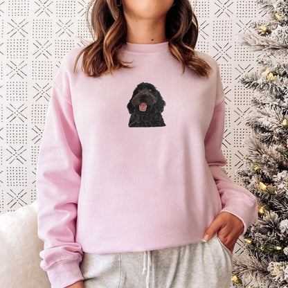 Embroidered black doodle sweatshirt, goldendoodle gifts, doodle lover gift, doodle mom, doodle dad, labradoodle, bernedoodle, dog mom shirt