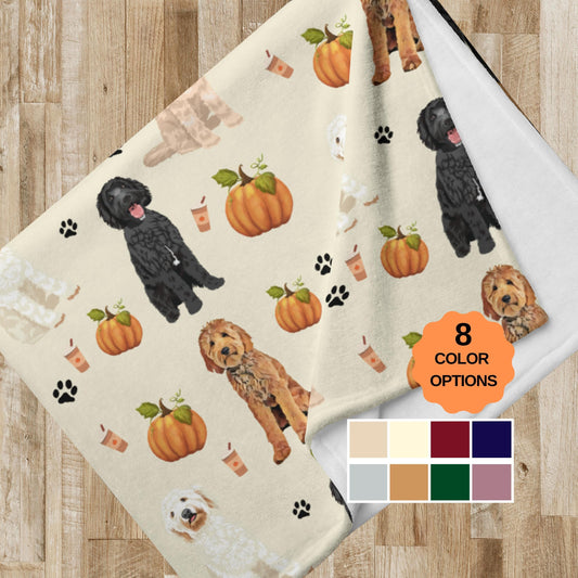 Pumpkin fall doodle blanket for living room couch doodle gift