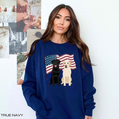 American Labrador Retriever Sweatshirt, comfort colors 1566, wife birthday gift, retriever gift, usa president election shirt, lab mom shirt