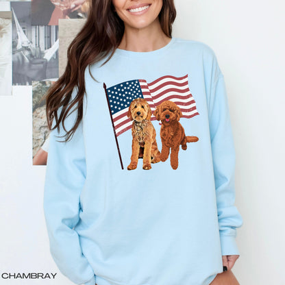 American Golden doodle sweatshirt, comfort colors, doodle gift, usa president election sweater, wife birthday gift, vote, Halloween sweater