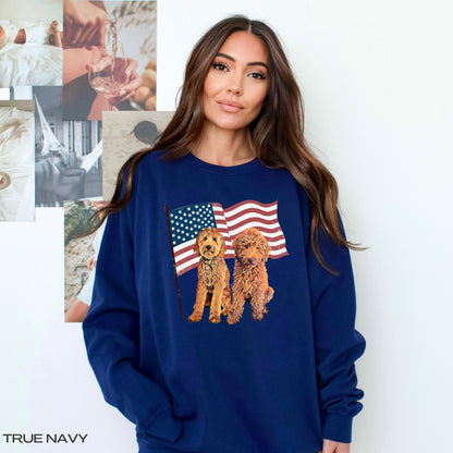 American Golden doodle sweatshirt, comfort colors, doodle gift, usa president election sweater, wife birthday gift, vote, Halloween sweater
