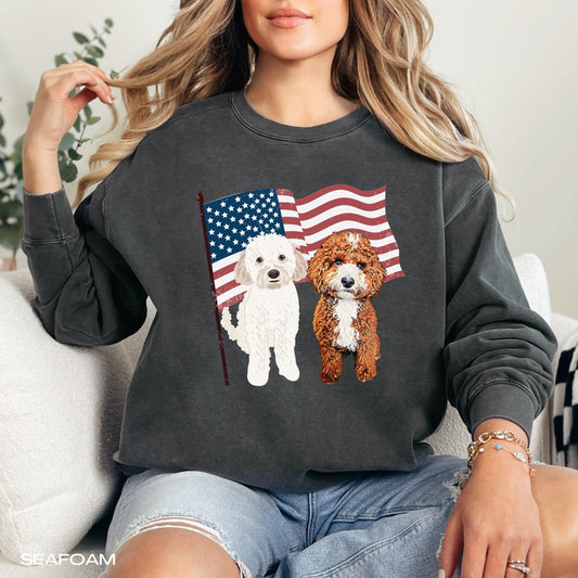 American Golden doodle sweatshirt, comfort colors, doodle gift, usa president election sweater, wife birthday gift, vote, Halloween sweater