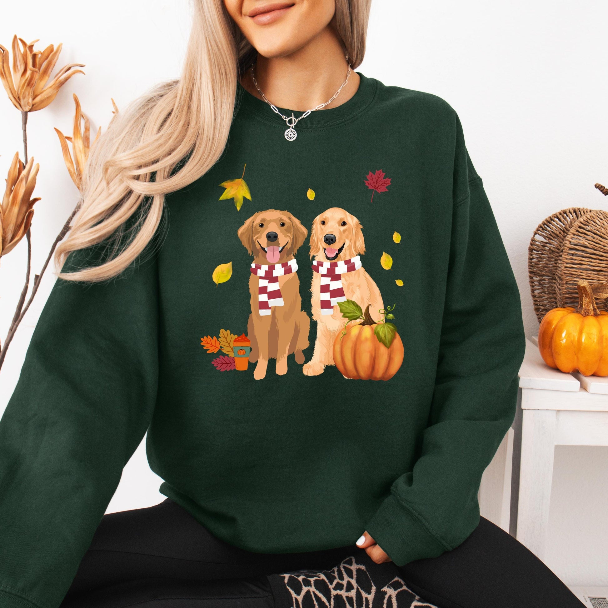 Fall Golden retriever sweatshirt, retriever gifts, dog mom birthday gift, Halloween pumpkin shirt, golden mama shirt, cottagecore trends