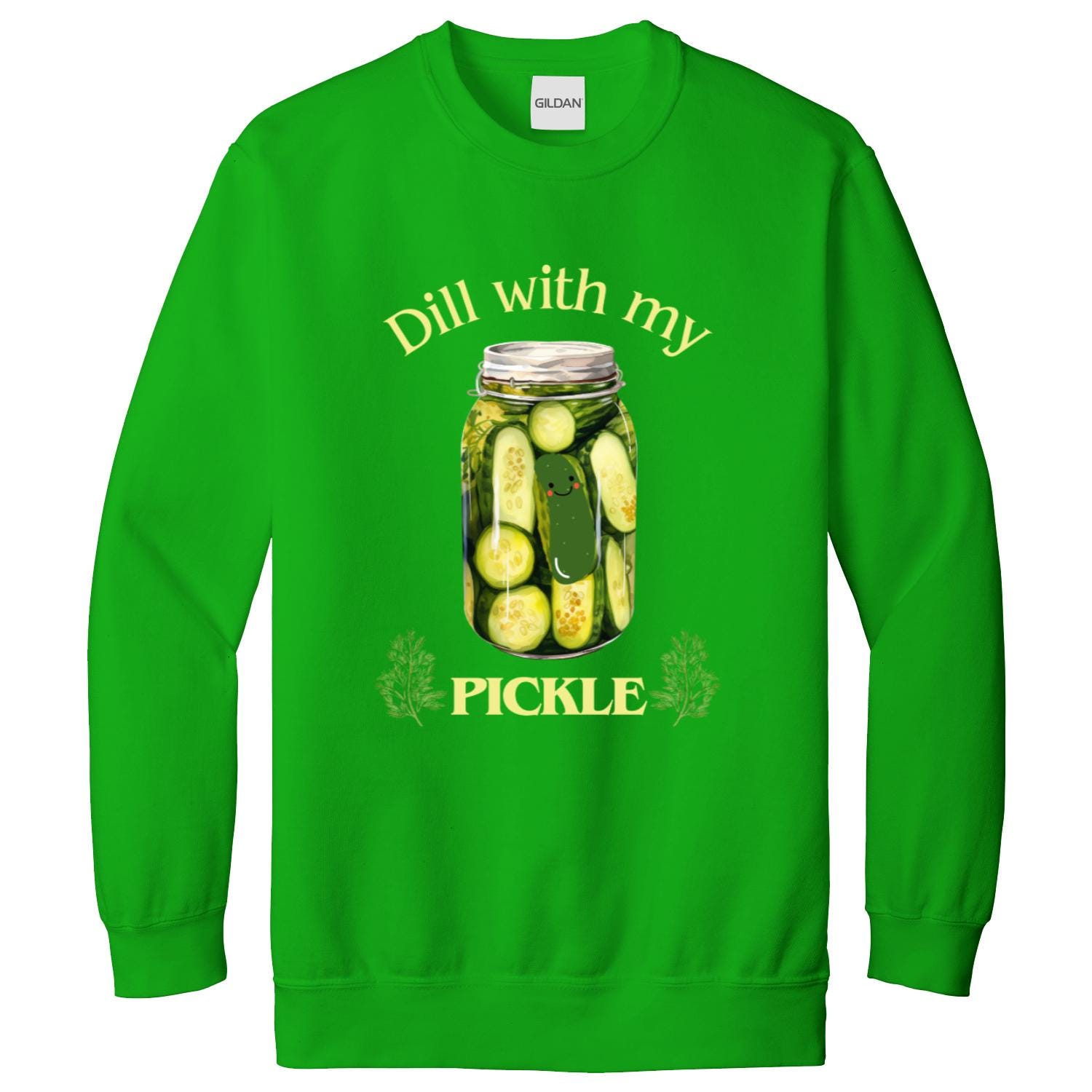Dill With My Pickle Sweatshirt, funny vintage canned pickle shirt, canning season, pickle lovers, pickle jar crewneck, wife birthday gift