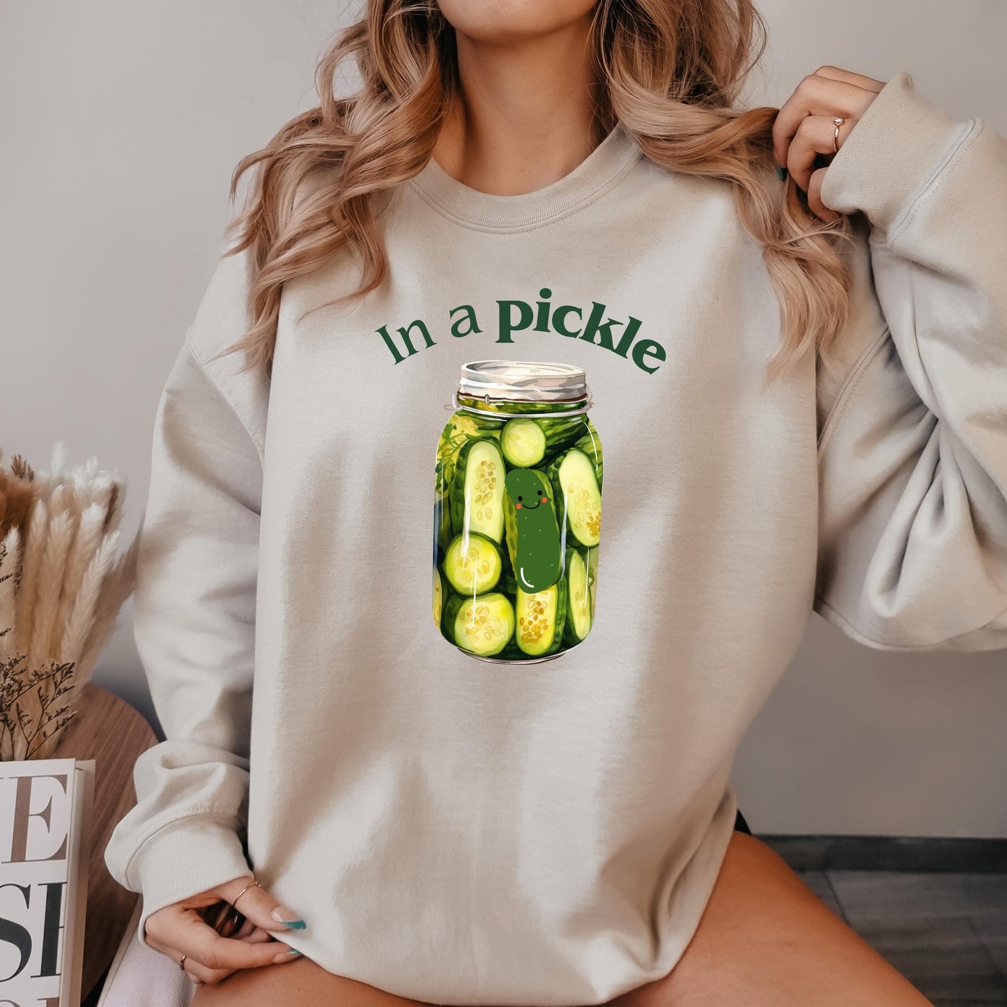 In a Pickle sweatshirt, funny vintage canned pickle shirt, canning season sweater, pickle lovers, pickle jar crewneck, wife birthday gift