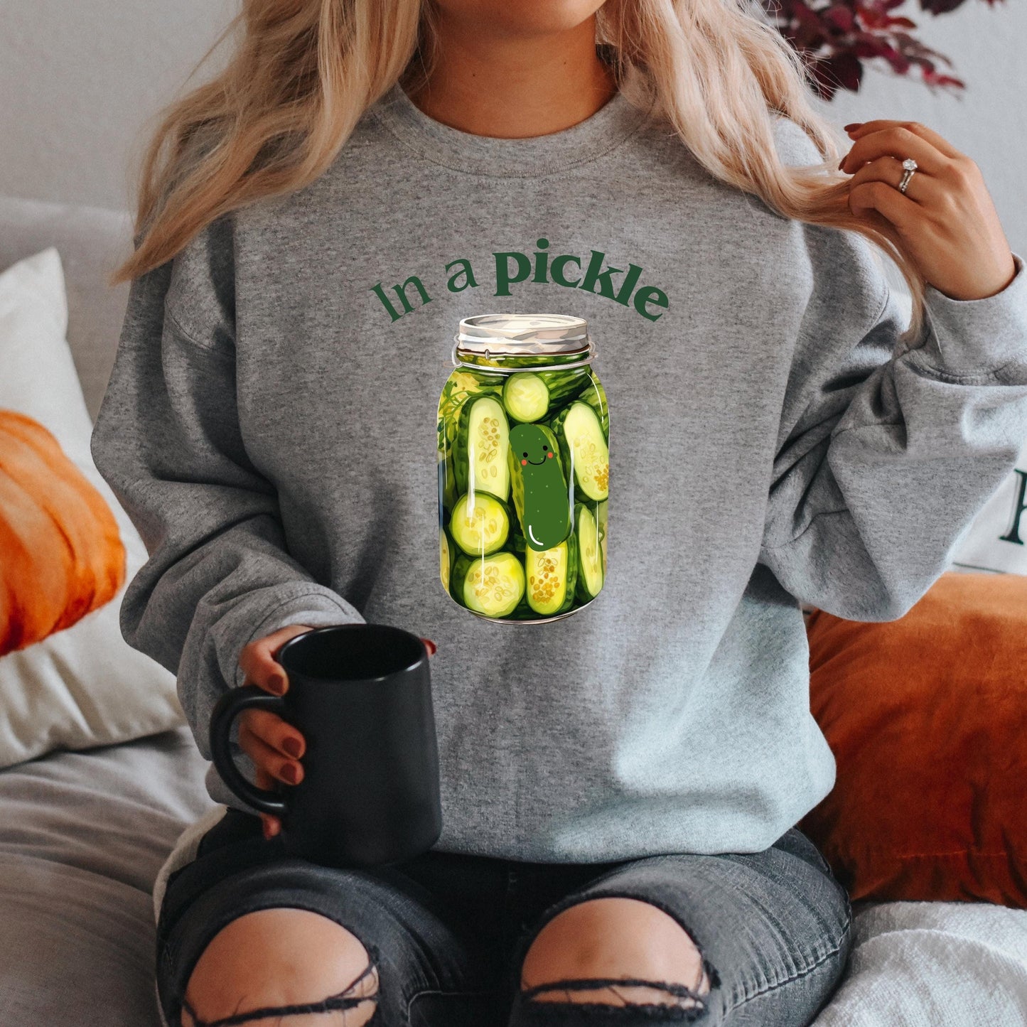 In a Pickle sweatshirt, funny vintage canned pickle shirt, canning season sweater, pickle lovers, pickle jar crewneck, wife birthday gift
