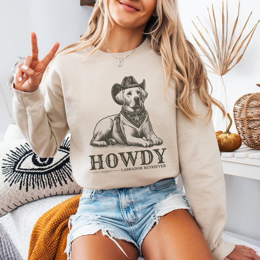 Retro cowboy howdy Labrador sweatshirt