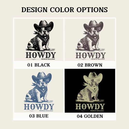 French Bulldog Cowboy Core Sweatshirt, howdy frenchie mama sweater, wife birthday crewneck, french bulldog gift, cowgirl gift, retro texas