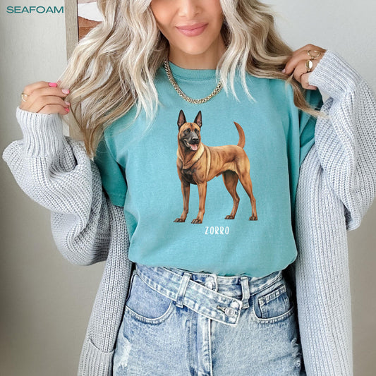 Belgian Malinois T-Shirt, fall dog mom gift, Belgian Shepherd gifts, Halloween dog name shirt, Christmas dog dad gift, Chien de Berger Belge