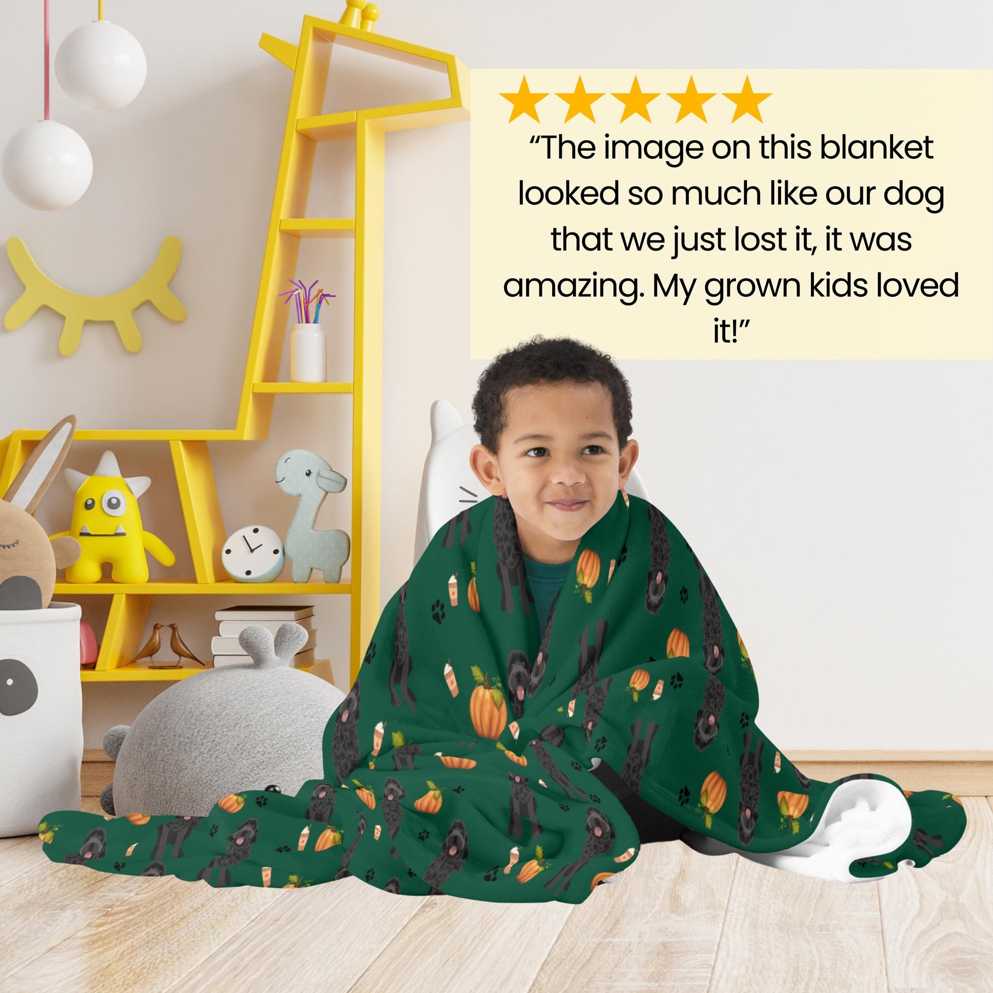 Pumpkin Fall Black Doodle Blanket, Halloween doodle gifts, wife birthday gift, living room couch throw, golden doodle throw home decor