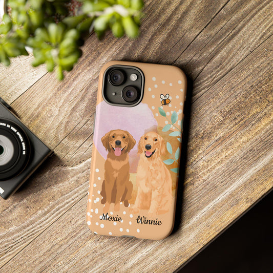 Personalized Peachy Golden Retriever 15 iphone  case