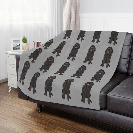 Black Goldendoodle minky blanket